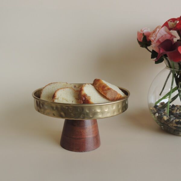 وعاء تقديم بقاعدة مرتفعة رايليس - صغير - ذهبي