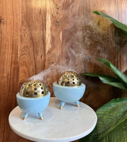 مبخرة رتان ازرق - صغير