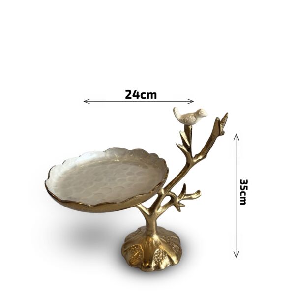 صحن تقديم تشوكليت كلاسي - أبيض وذهبي