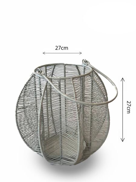 شمعدان كبير شكل قفص - رمادي 
