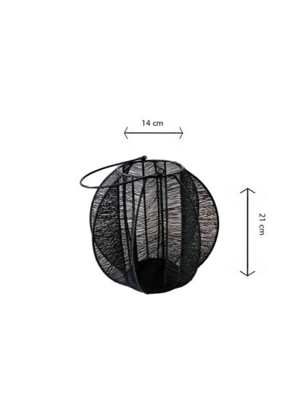 شمعدان وسط شكل قفص - اسود 
