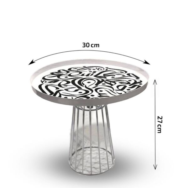 وعاء تقديم بقاعدة مع ستاند اريبيا - ابيض