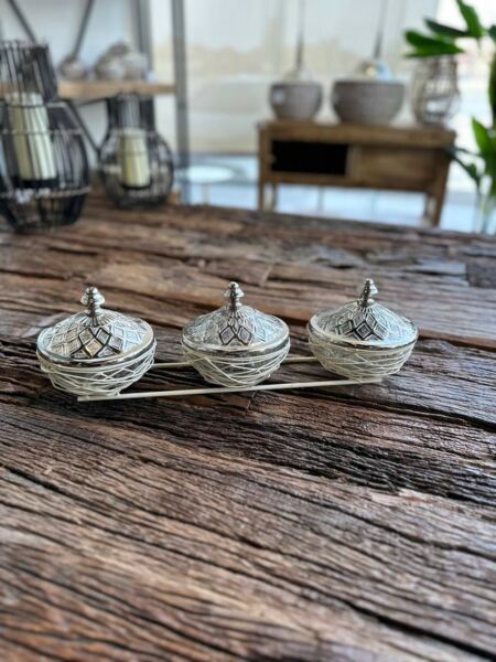 طقم تقديم نيست كراجا 3 زبديات -أبيض