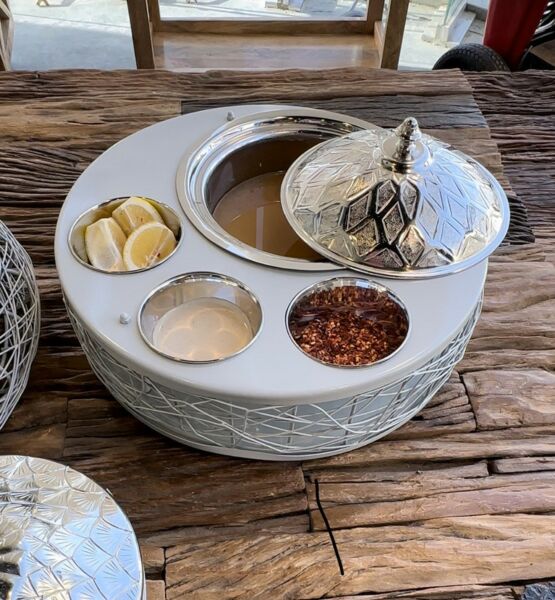 حافظة طعام و 3 زبديات نيست سبستا-رمادي