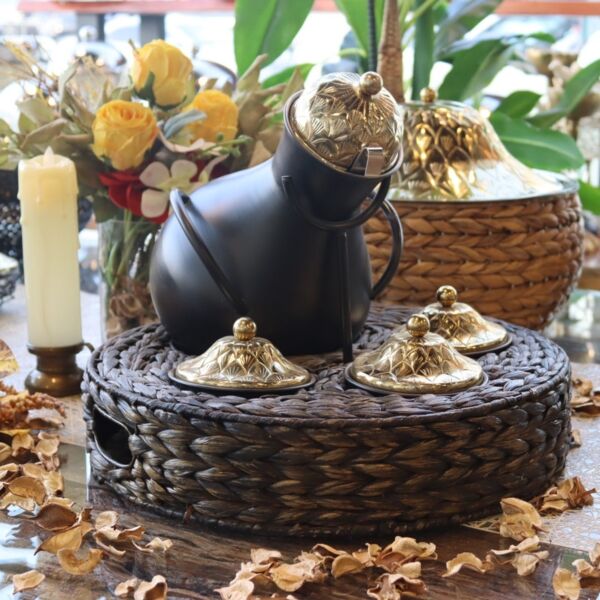 طقم جرة تقديم فول غراس 5 قطع - أسود