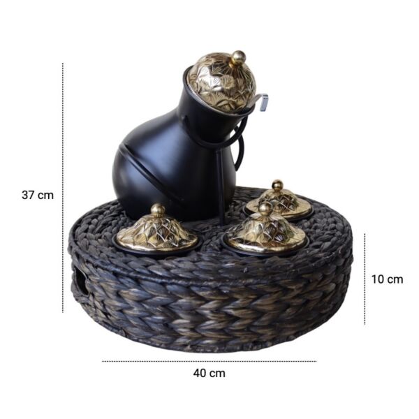 طقم جرة تقديم فول غراس 5 قطع - أسود