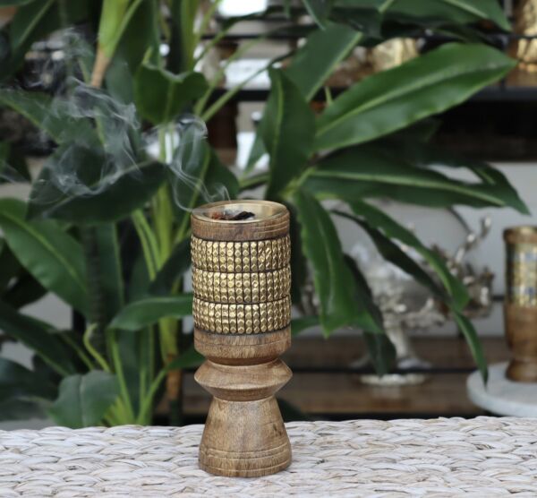 مبخرة  اندلوسية نقش مثمن كبير - بني