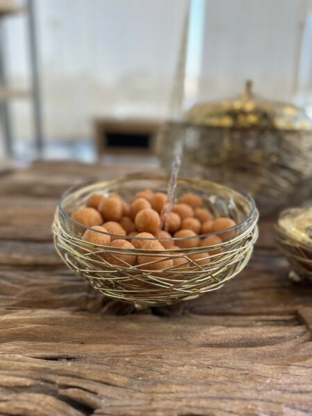 وعاء تقديم نيست ريمك وسط-ذهبي