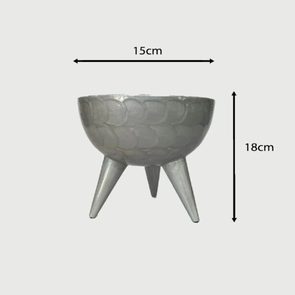 طقم تقديم مع مبخرة انامل كلاسي - رمادي مقاس وسط