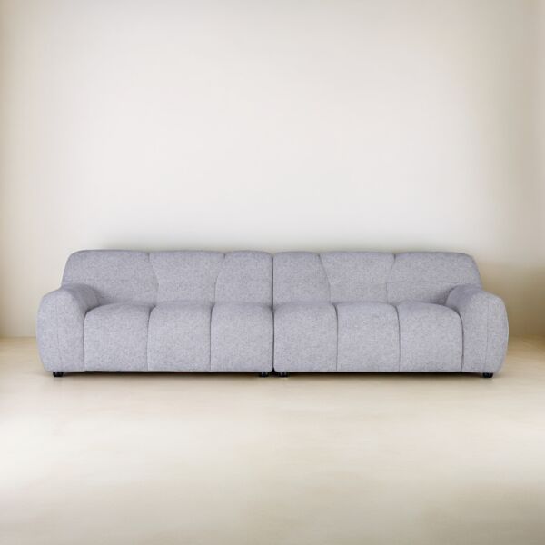 كنبة رباعية من قطعتين برايم - رمادي