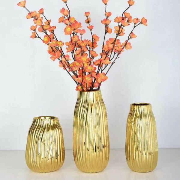 فازة سيراميك هيرميس صغير - ذهبي