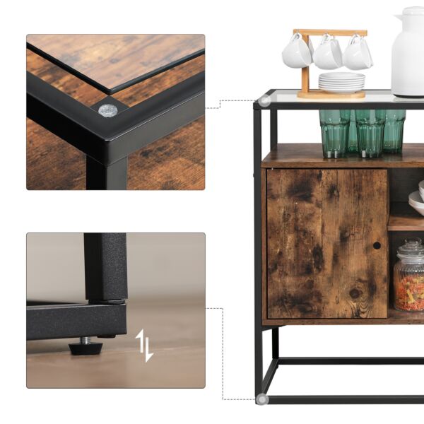 خزانة جانبية بسطح زجاجي هوقا سيمبل