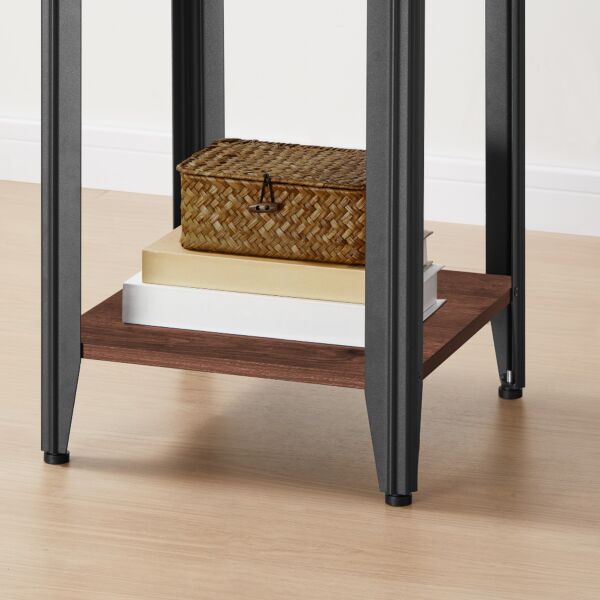 طاولة جانبية لينوسا - بني وأسود