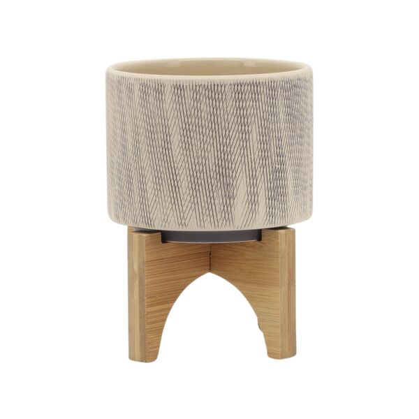 وعاء زرع شبكي مع حامل - لون اسمر