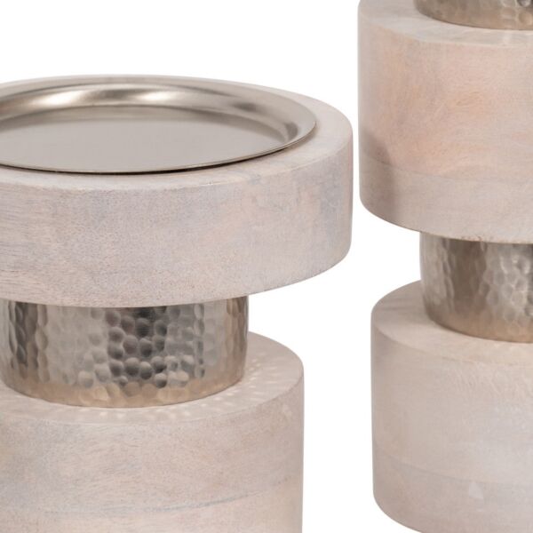 طقم شمعدانات خشبية هوليس 3 قطع