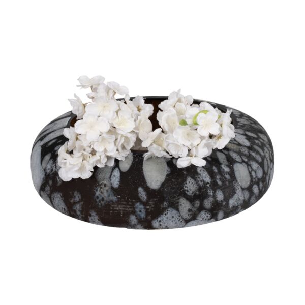 وعاء ديكور زجاجي ماريتا - رمادي