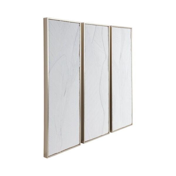 ديكور حائط من 3 قطع برادنتون - ابيض