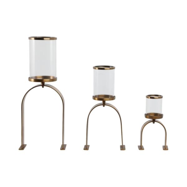 طقم حامل شموع ديلفان 3 قطع - ذهبي