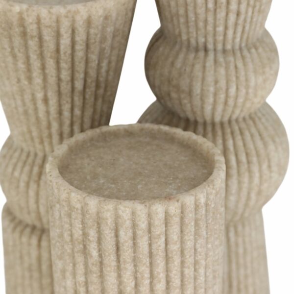 شمعدان من الراتنج الكوارتز - مجموعة من 3 قطع