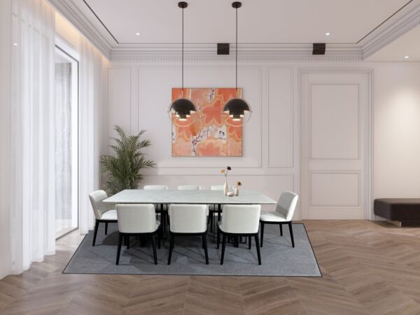 طاولة طعام روكستا 8 اشخاص - اسود