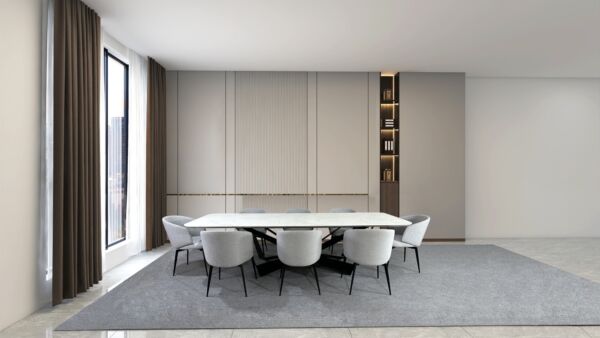 طاولة طعام ونستون - ابيض وأسود