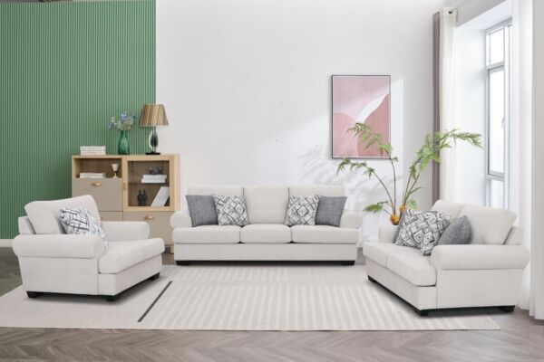 كنبة مفرد باولا - ابيض