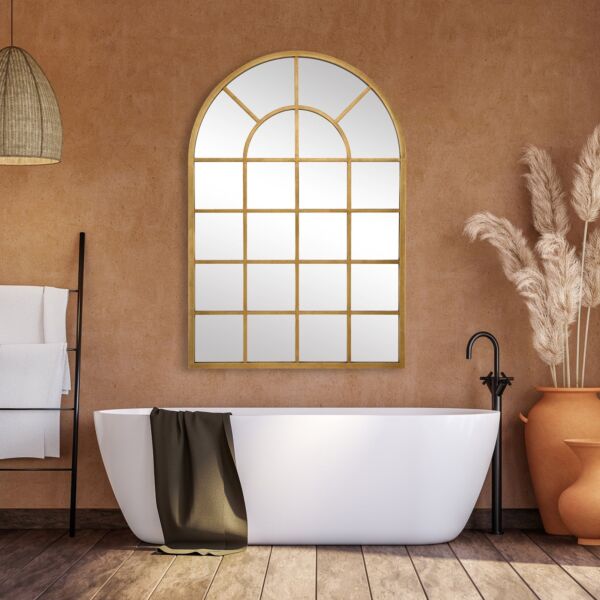 مرآة جدارية إطار معدني روكيا - ذهبي