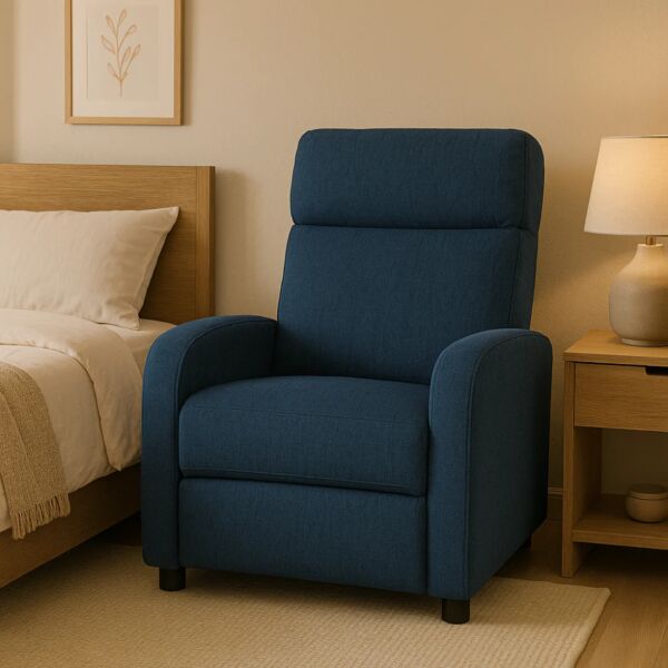 كرسي استرخاء مرتفع الساق مسك - ازرق