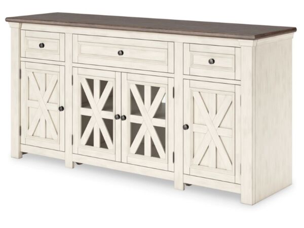 طاولة تلفزيون بولانبرغ - أبيض ورمادي