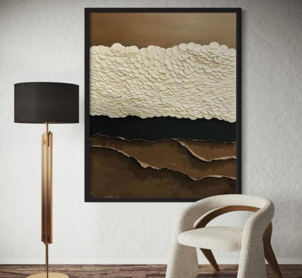 لوحة جبسية مقاس 80x120 سم لينكو - برواز أسود