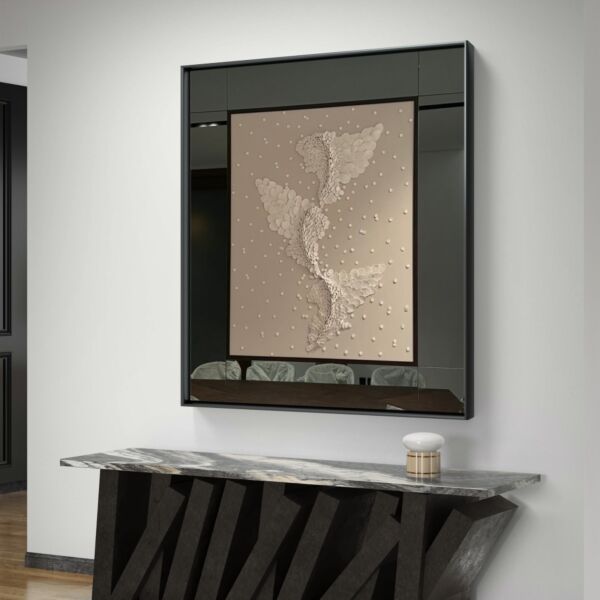 لوحة مرايا جبسية يدوي ابيلا - برواز اسود - 150x180 سم