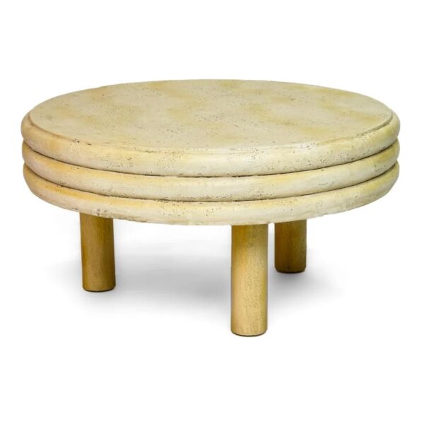 طقم طاولة قهوة وجانبية 5 قطع جبس ليلاس