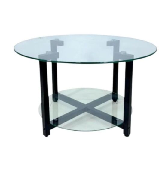 طقم طاولة قهوة زجاج دائرية