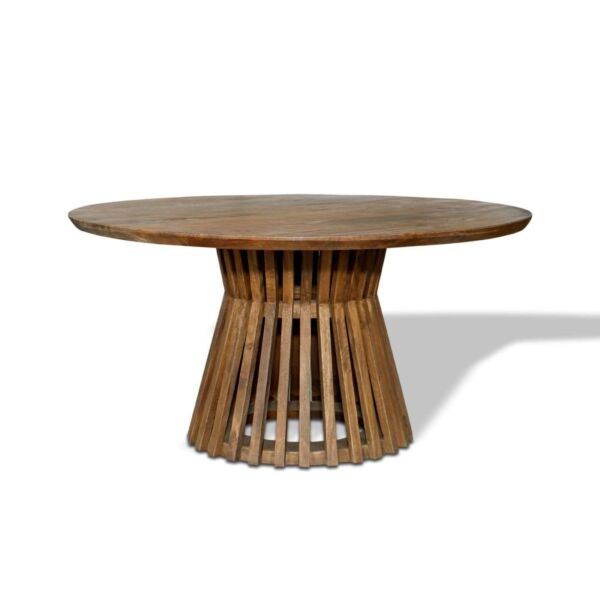 طقم طاولة قهوة وطاولات جانبية 3 قطع خشب هندي طبيعي سان - بني فاتح