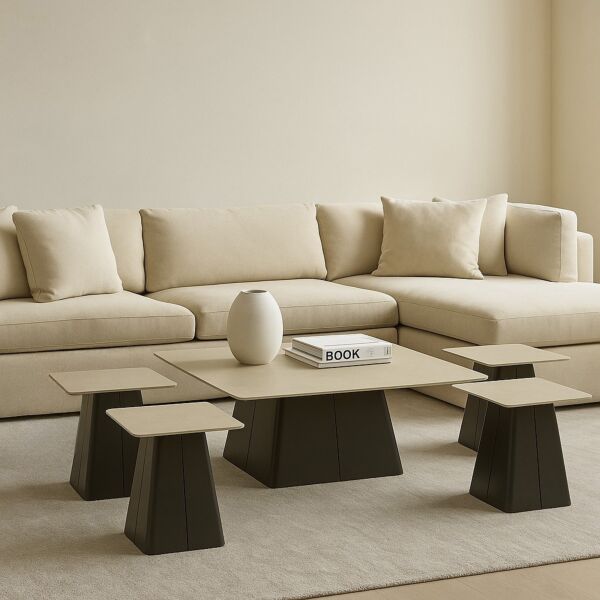 طقم طاولة قهوة وجانبية 5 قطع سينام