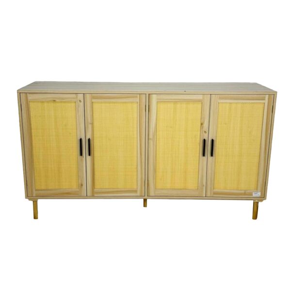 طاولة بوفيه جانبية خشب 4 ابواب - بيج