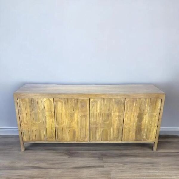  طاولة بوفية خشب هندي طبيعي - خشبي