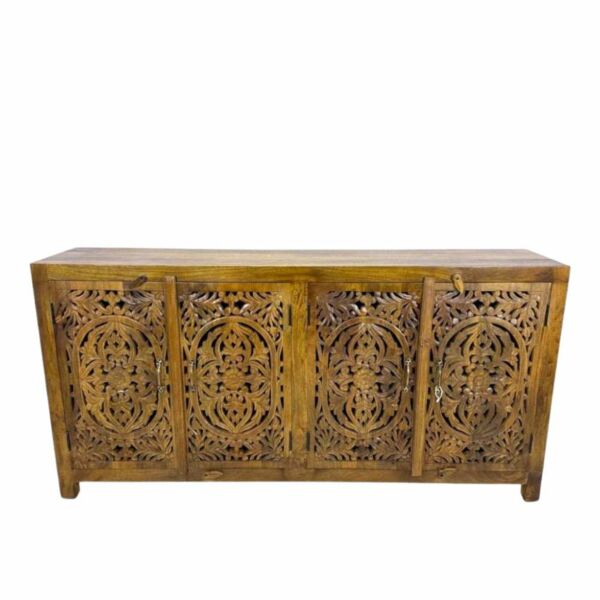 طاولة بوفيه هندي خشب طبيعي مالياز