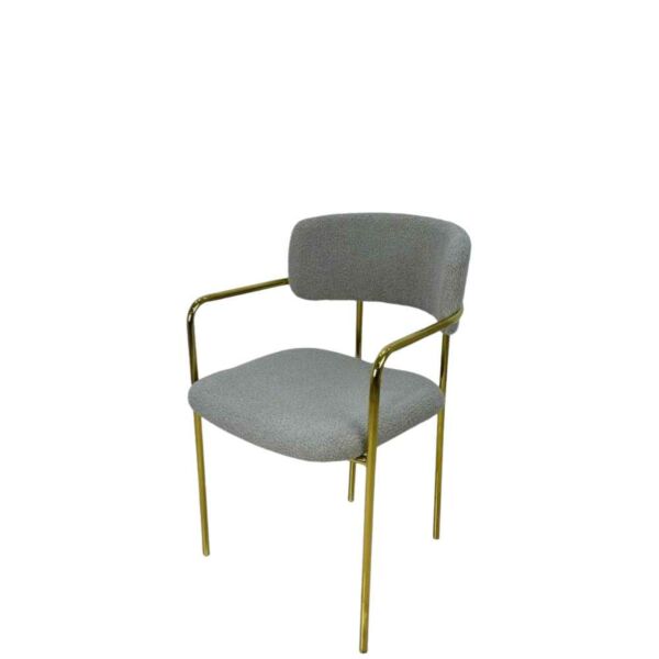 كرسي طعام سينسو - رمادي وذهبي