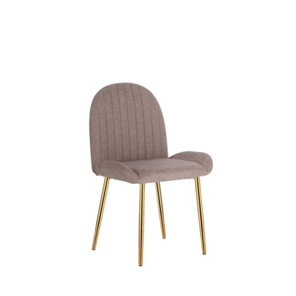 كرسي طاولة طعام سيلاي - بني وذهبي