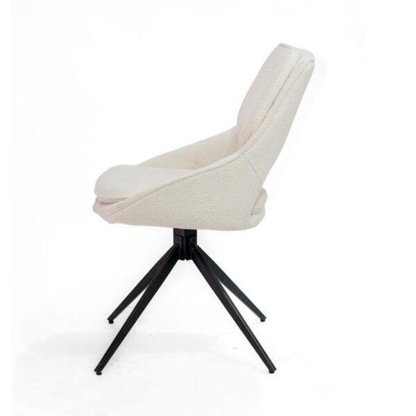 كرسي طاولة طعام بوكليه بينكول - ابيض