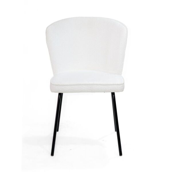 كرسي طعام مخمل ماروتي - ابيض