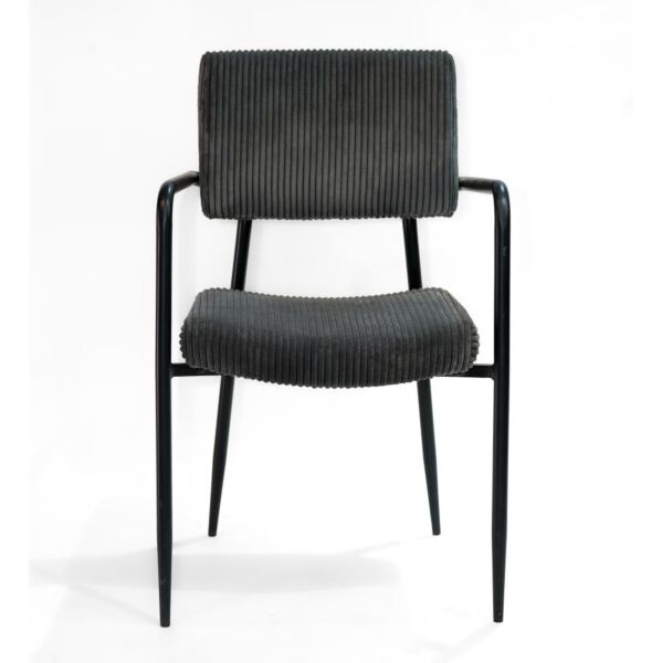 كرسي طعام مخمل فينيسا - رمادي غامق