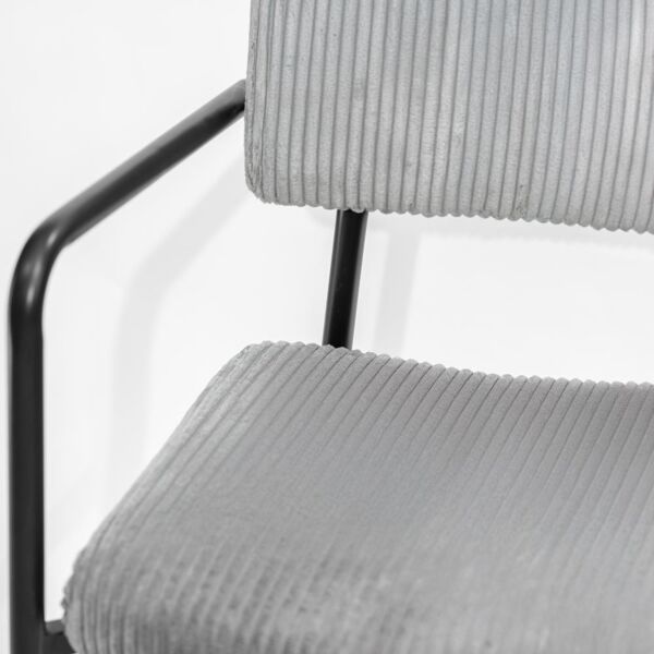 كرسي طعام مخمل فينيسا - رمادي