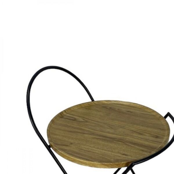 عربة خدمة دائرية - بيج واسود