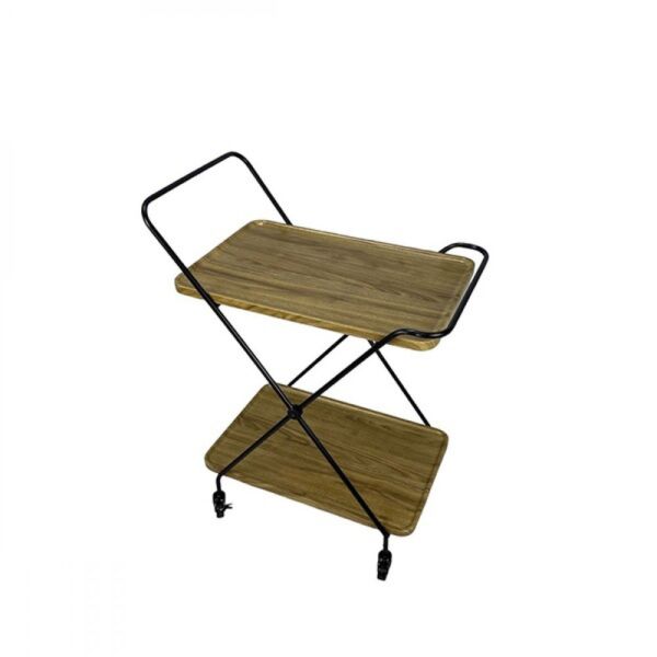 عربة خدمة مستطيل اباري - بيج واسود