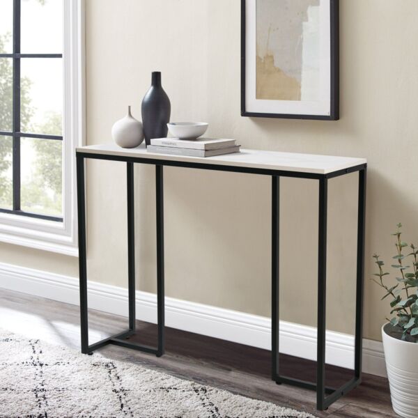 كونسول سيدان سطح رخام طبيعي - ابيض