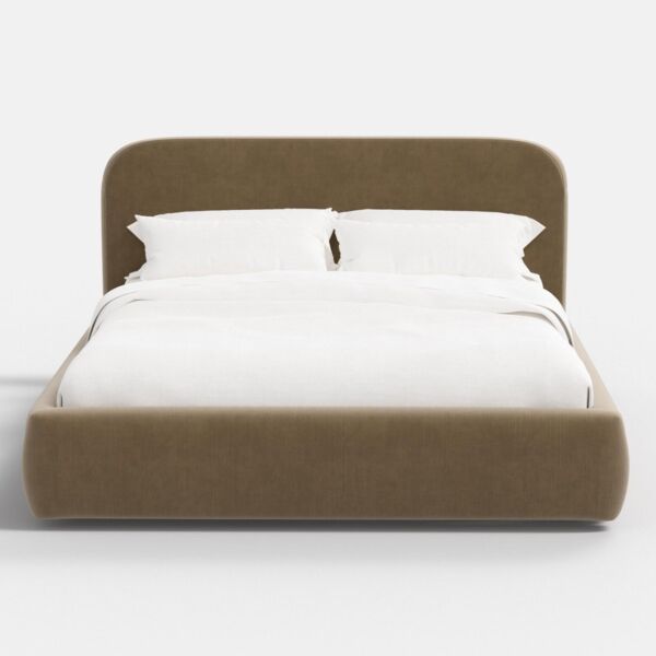 سرير رويال مخمل - بني