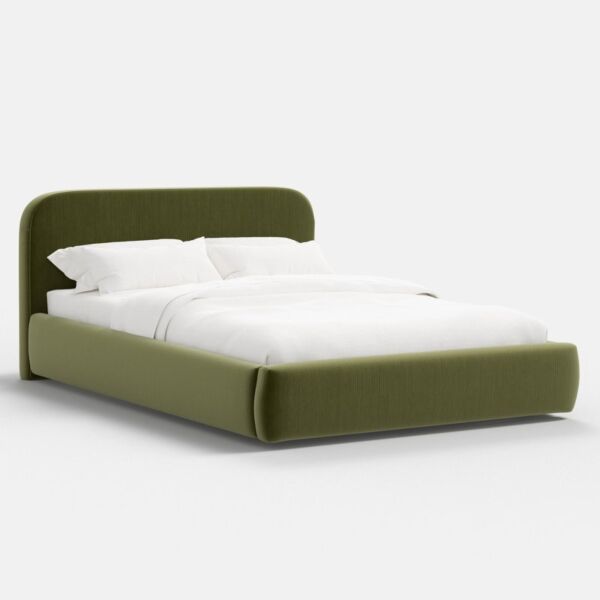 سرير رويال مخمل - اخضر