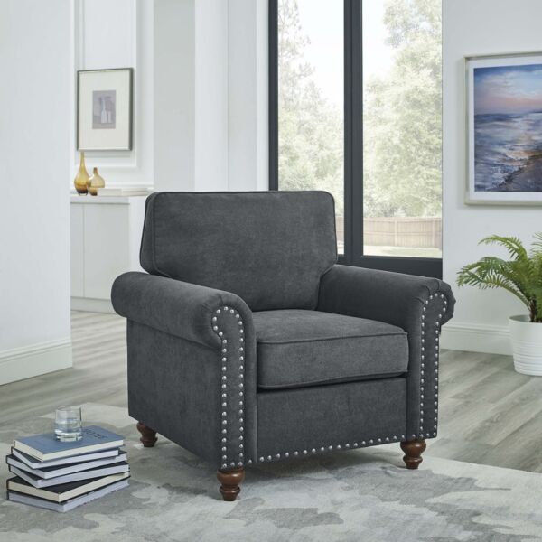 كرسي مفرد شايدا - رمادي غامق